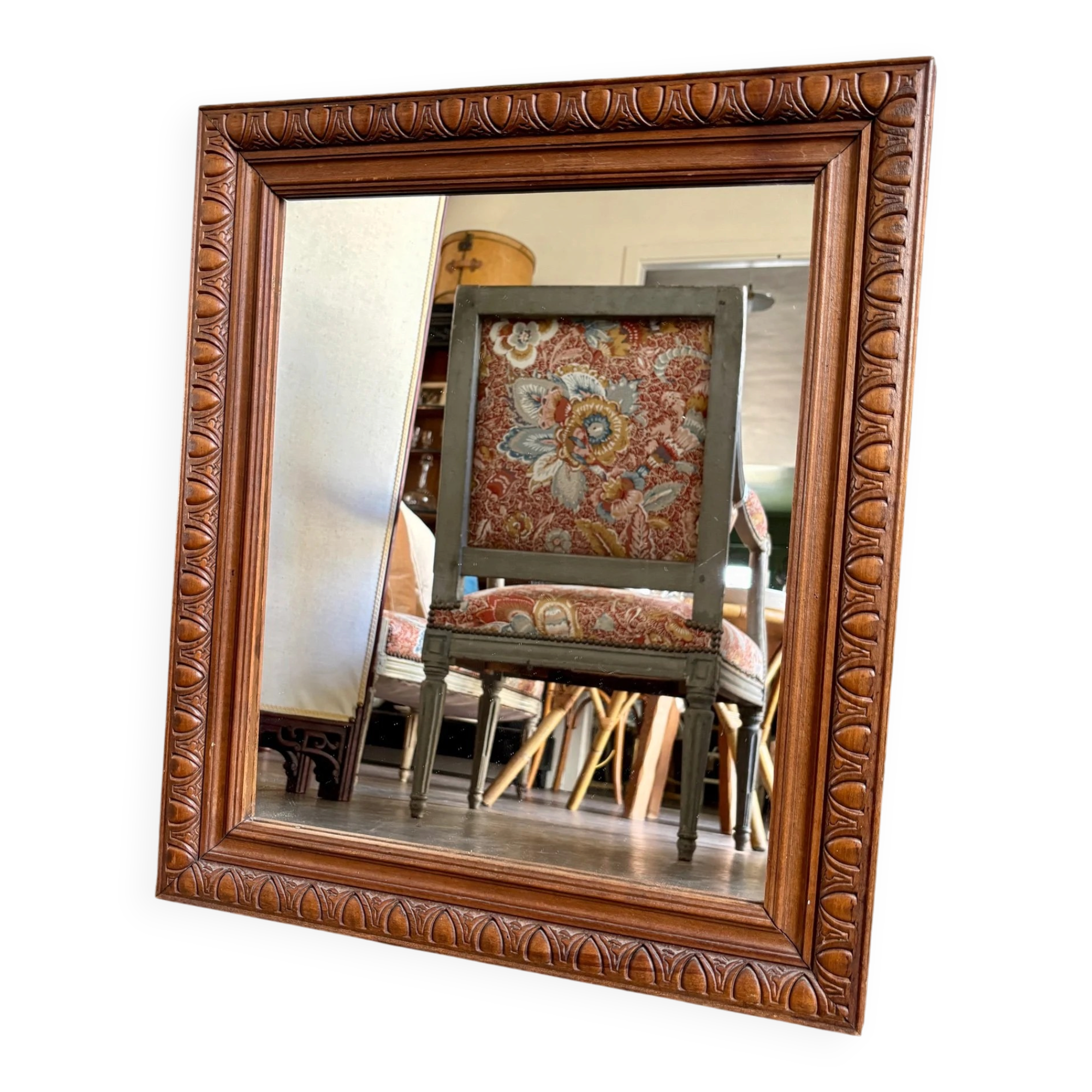 Moulded wooden mirror 52 x 45 cm