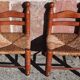 Pair of low armchairs by the fireplace. (Straw seat)