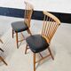 6 scandinavian wood & vinyl chairs, 1960s