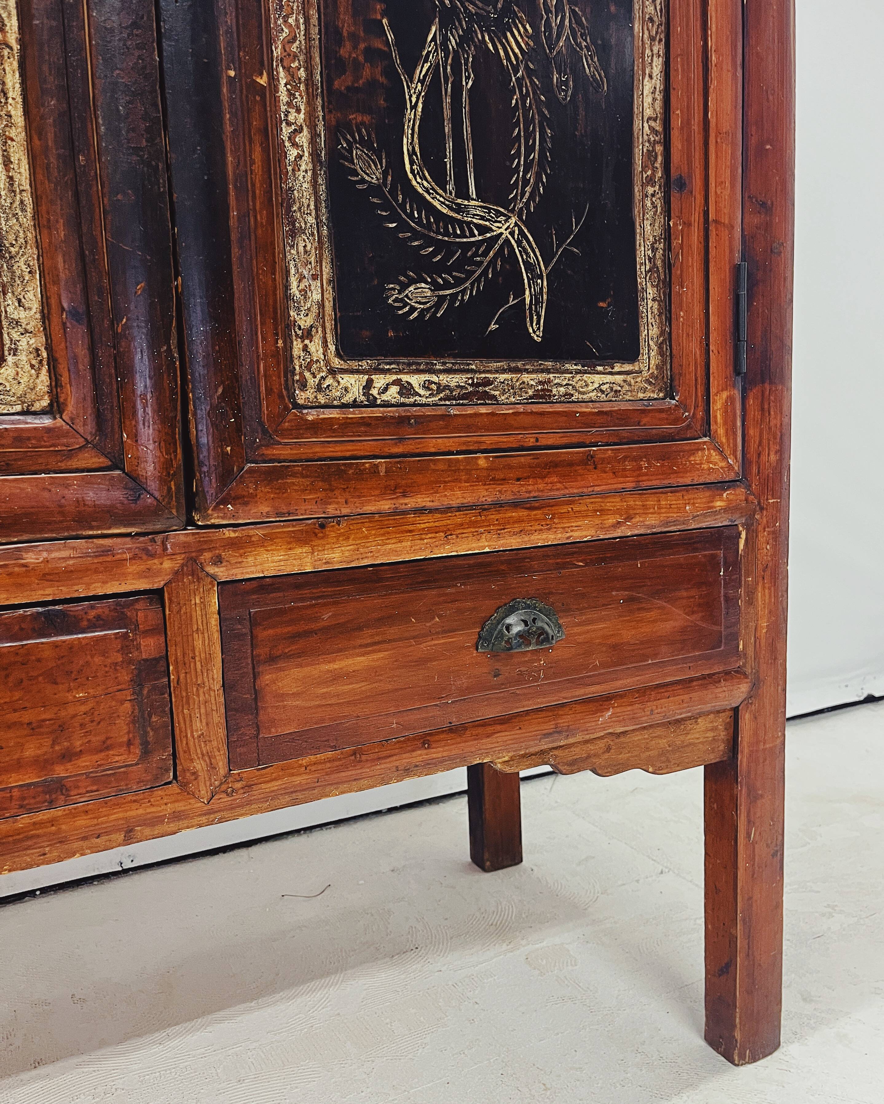 Antique Chinese Closet with gold