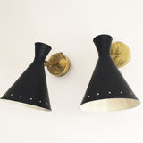 Pair of Italian design wall lamps 1950
