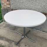 Round kitchen dining table 100cm chrome legs