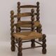 Vintage low chair in solid wood (oak) Dlg Dudouyt Circa 1960