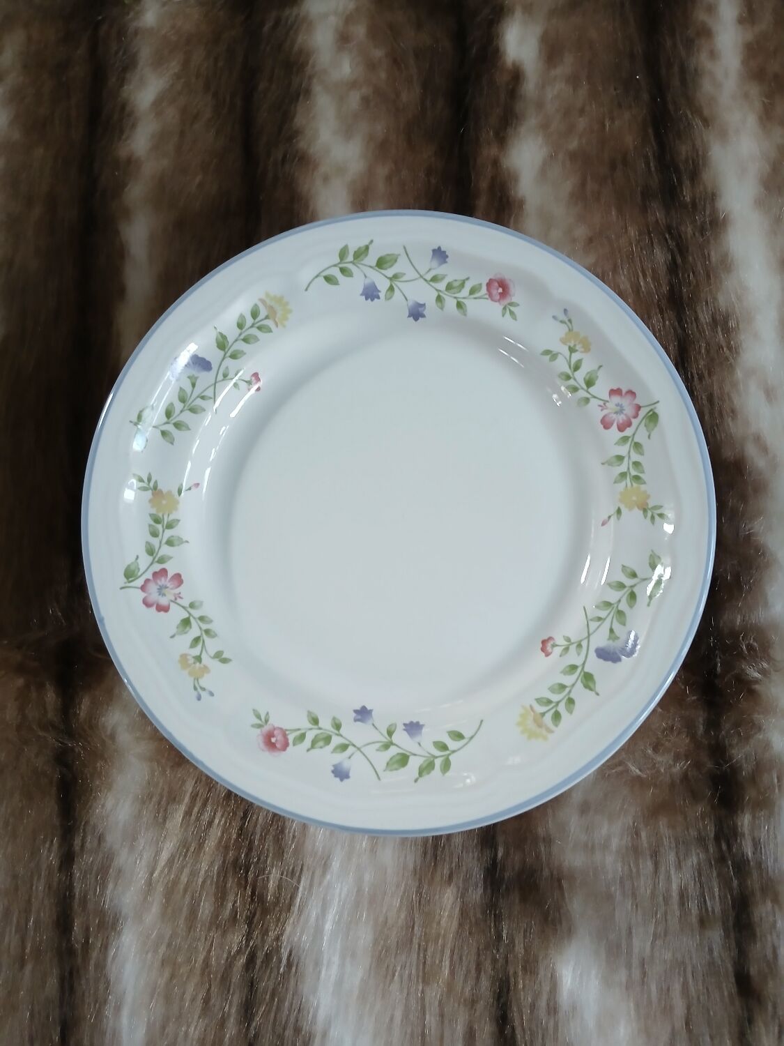 6 antique dessert plates "English Garden"