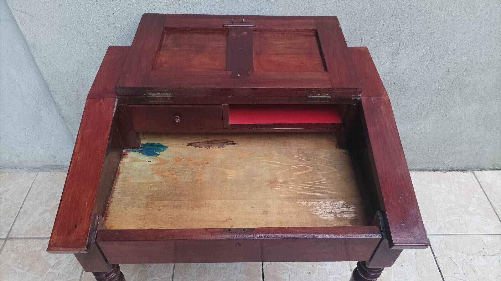 19th-century walnut writing desk