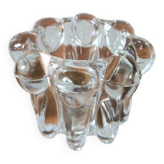 Vintage Pressed Molded Glass Candle Holder Reims France