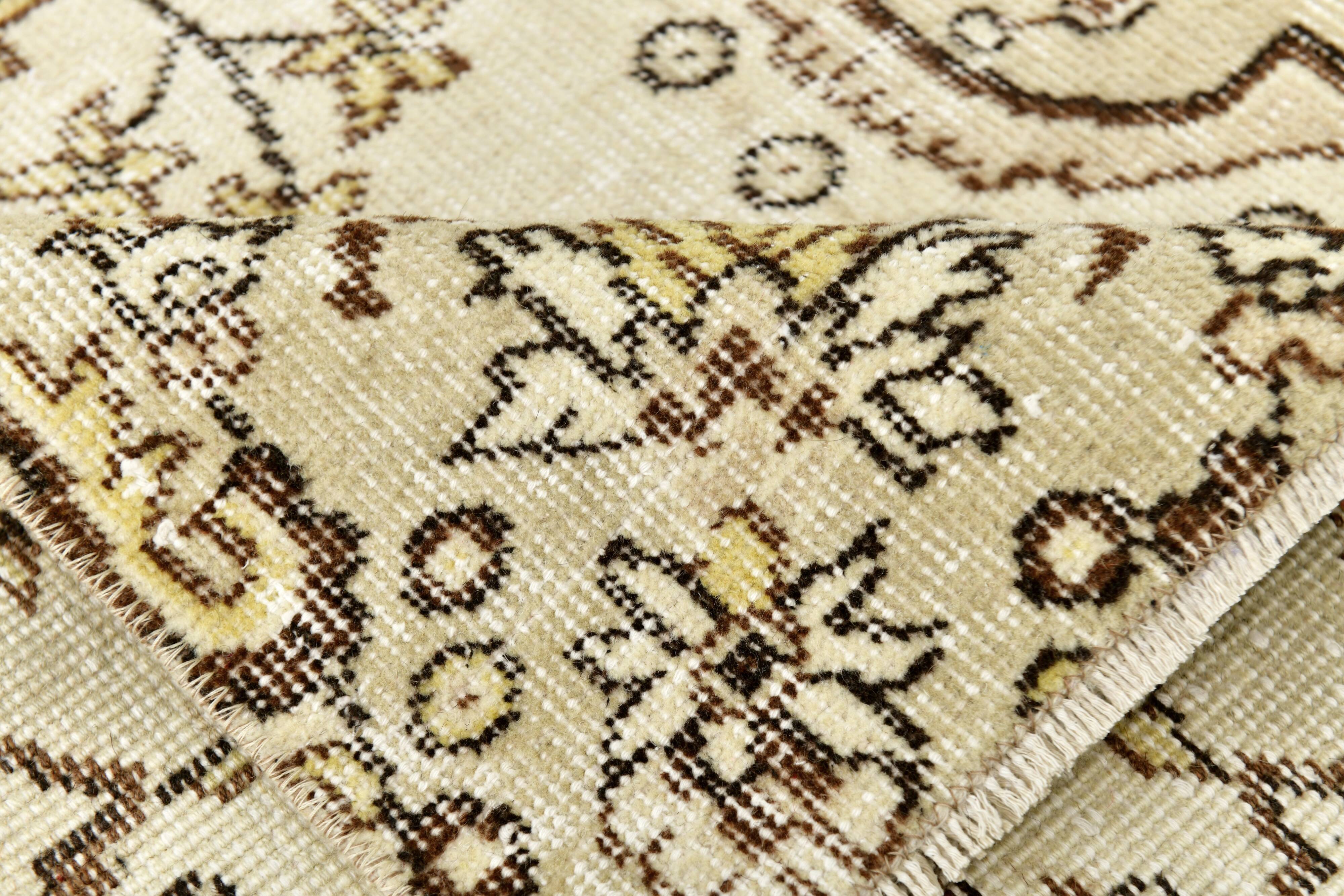 Turkish Light Green & Cream Vintage Rug, 162x259Cm