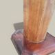 Art Deco floor ashtray in elm and rosewood.