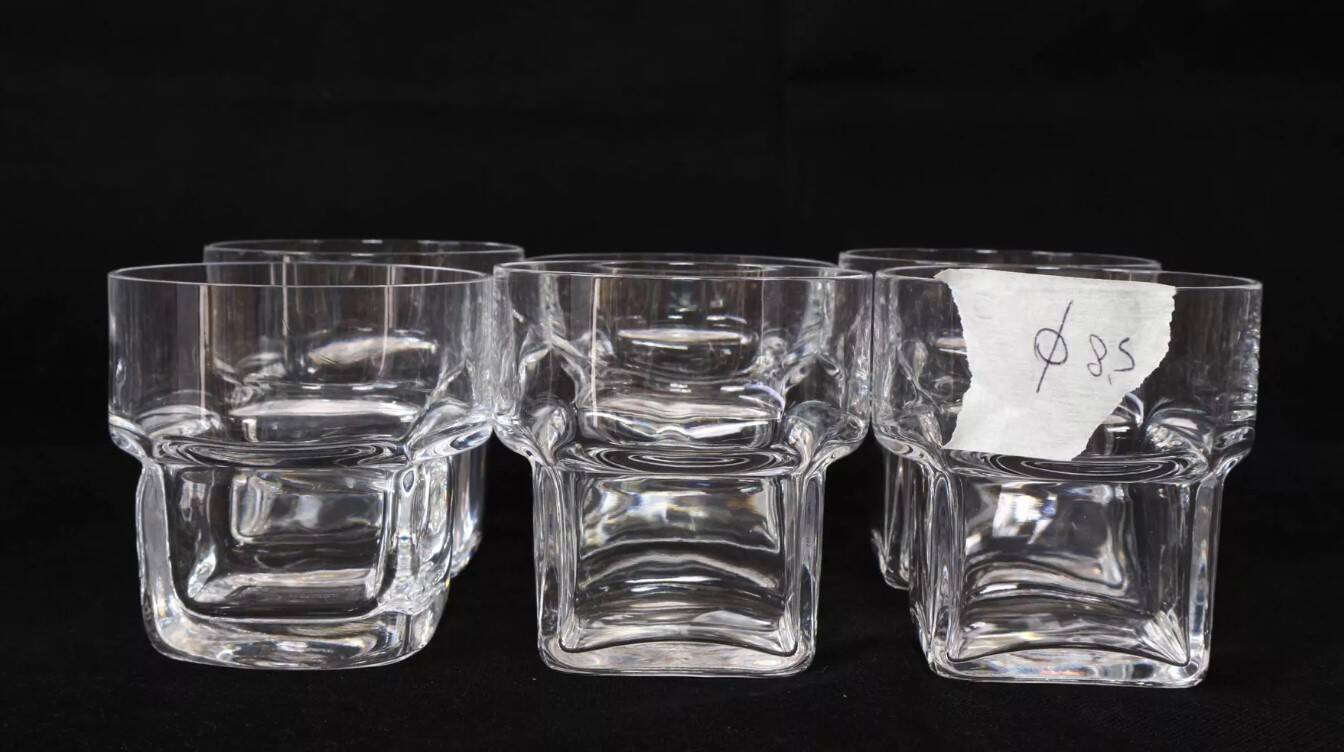 Glass service for 6, 17 pieces Sergio Asti for Arnolfo di Cambio.