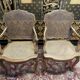 Paire de fauteuil de style Louis XV en cannage