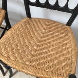 Napoleon lll chairs in blackened wood, early 20th