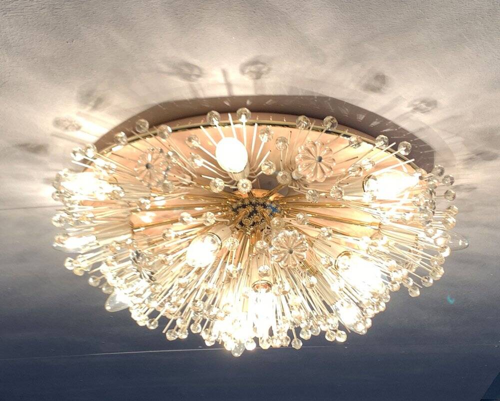 Austrian Flower Ceiling Lamp by Emil Stejnar for Rupert Nikoll, Vienna, Austria, 1950s