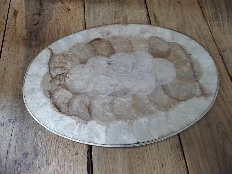 Top mother-of-pearl cork brass varnished old vintage