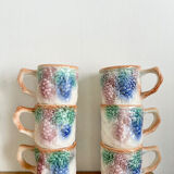 6 cups in vintage slip