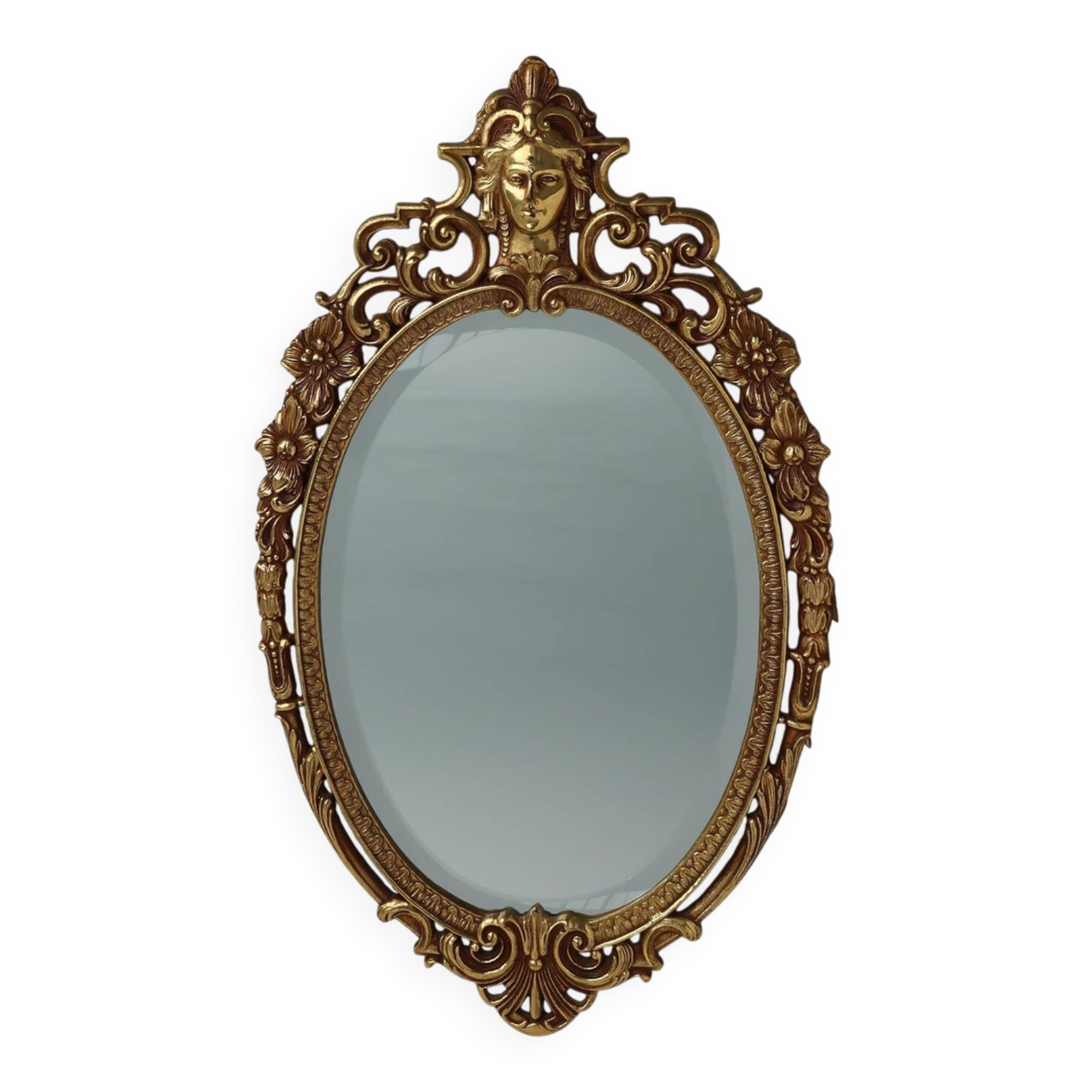 20th Century Baroque Louis XV-Style Metal Mirror, France