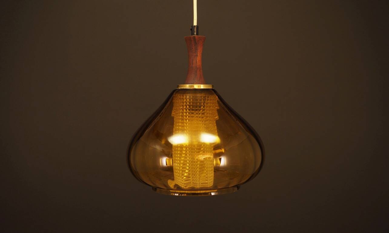 Glass pendant lamp, Danish design, 1970s, production: Denmark