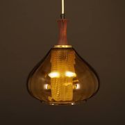 Lampe à suspension en verre, design danois, années 1970, production : Danemark