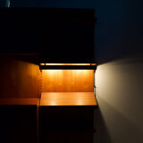 Modular wall system with panels Cado Poul Cadovius teak years 1959