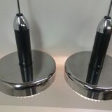 Pair of design metal chandeliers, Napako/UFO, 1970's.