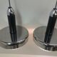 Pair of design metal chandeliers, Napako/UFO, 1970's.
