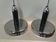 Pair of design metal chandeliers, Napako/UFO, 1970's.