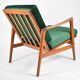 Fauteuil scandinave restauré, icône des années 60, velours