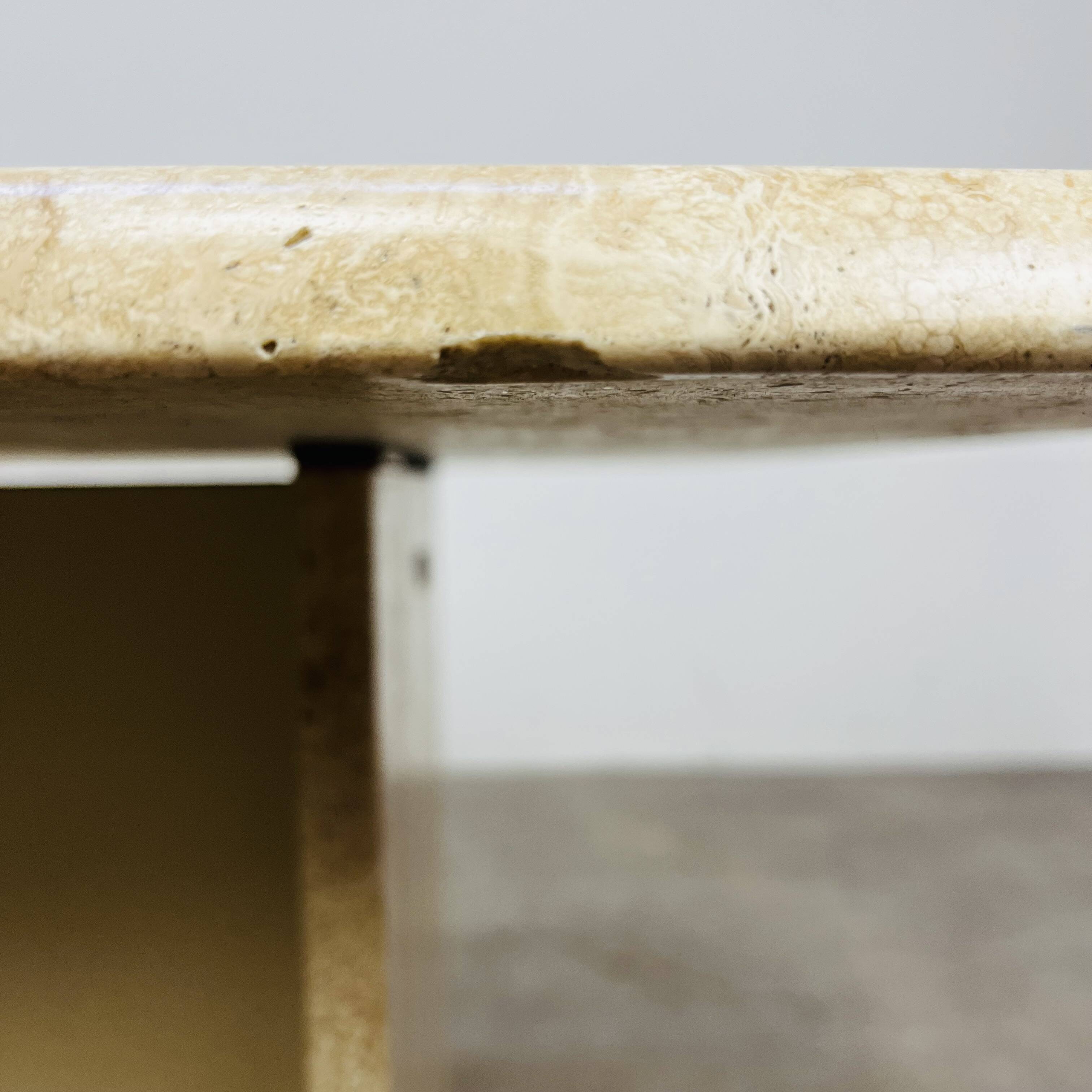 Square travertine coffee table