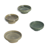 Suite de 4 bols de collection scandinaves en grès marron et vert, milieu XXème