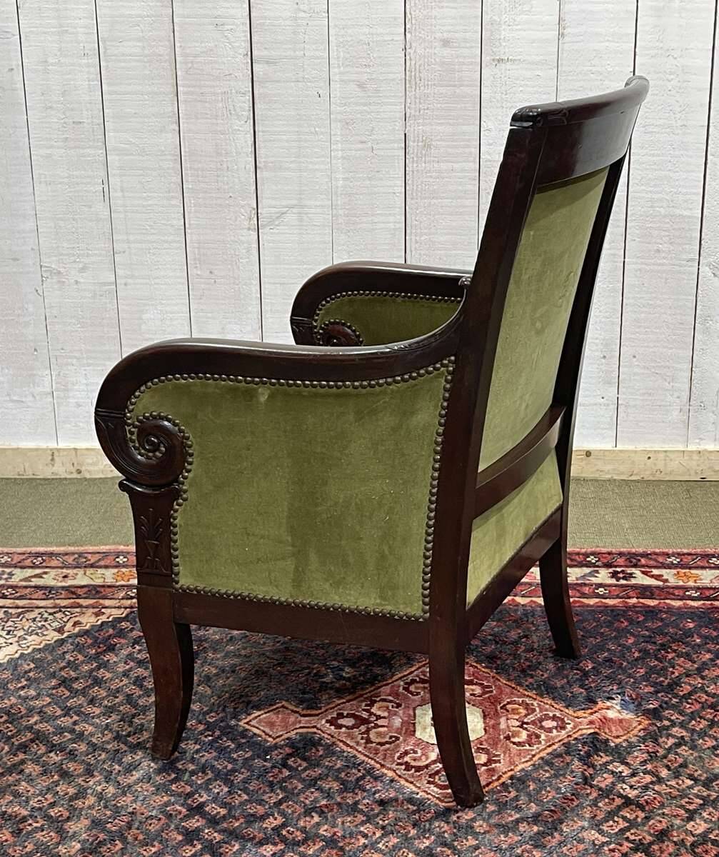 19th-century bergère in mahogany