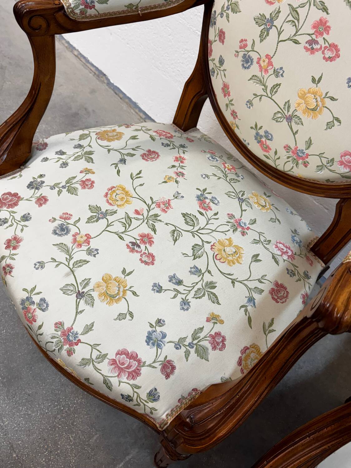 Pair of Louis XVI medallion armchairs
