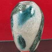 Vintage art déco pâte de verre décor géométrique, signé legras h 16 cm