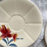 5 sous tasse à café en faïence fleurs vintage Digoin Sarreguemines 9225