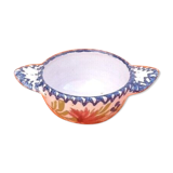 Charolles earthenware Bowl with ears Floral decoration, 1940s