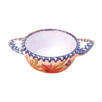 Charolles earthenware Bowl with ears Floral decoration, 1940s