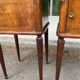 Pair of Louis XV bedside tables, 19th century, marquetry and pink marble