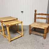 Mid-Century Rattan Nesting Tables