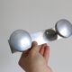 Brushed aluminum wall coat rack, vintage