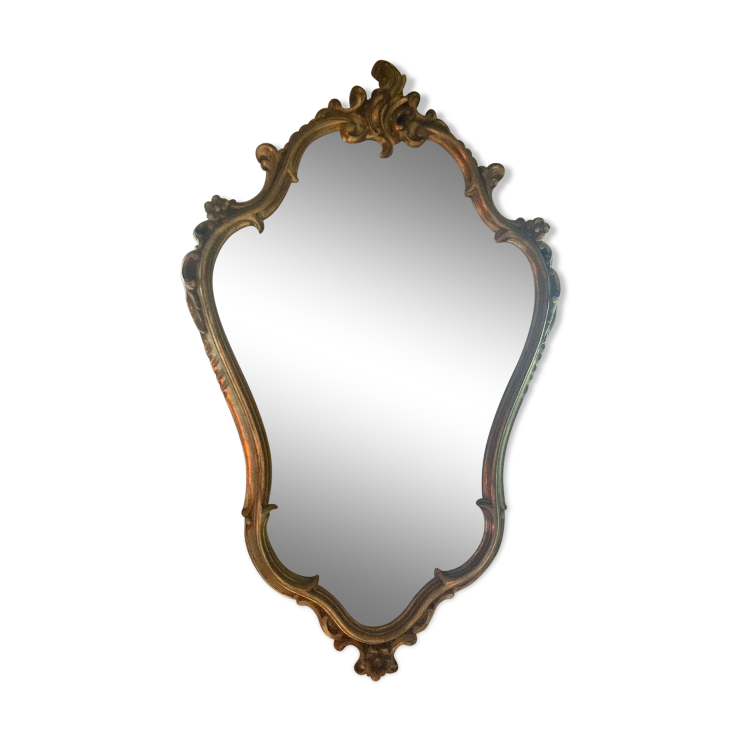 Baroque-style golden mirror 43x70cm