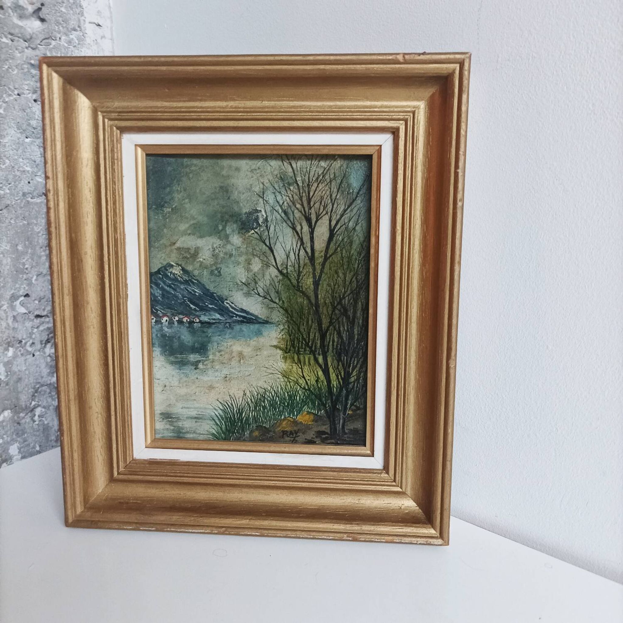 Tableau huile sur toile paysage signé