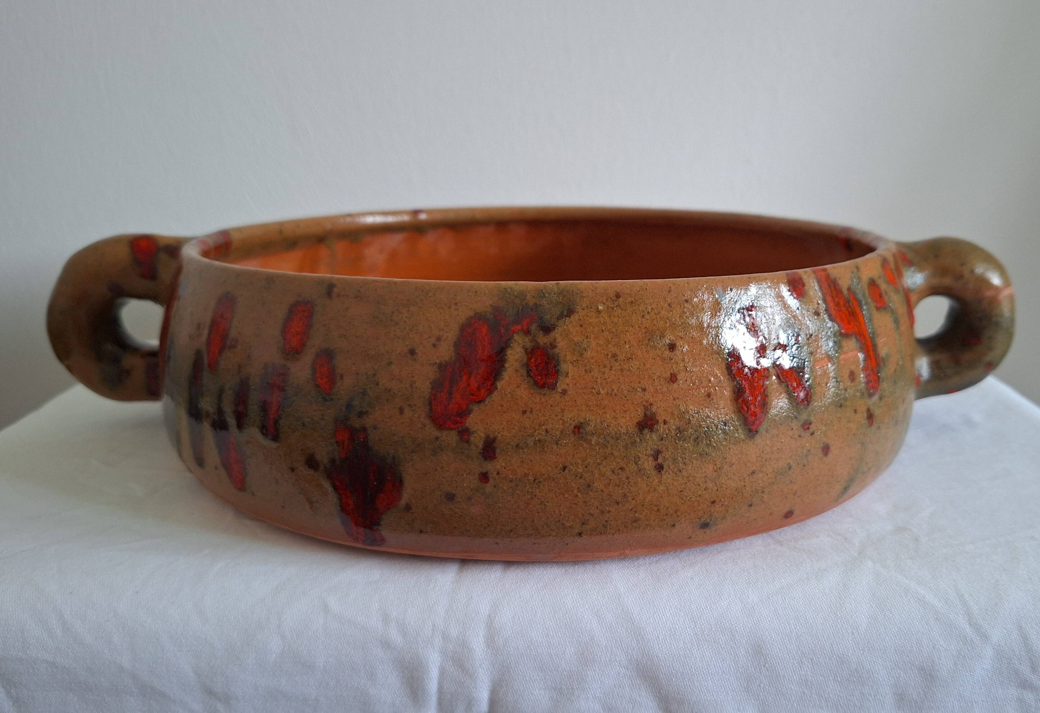 Vintage signed ceramic large plate