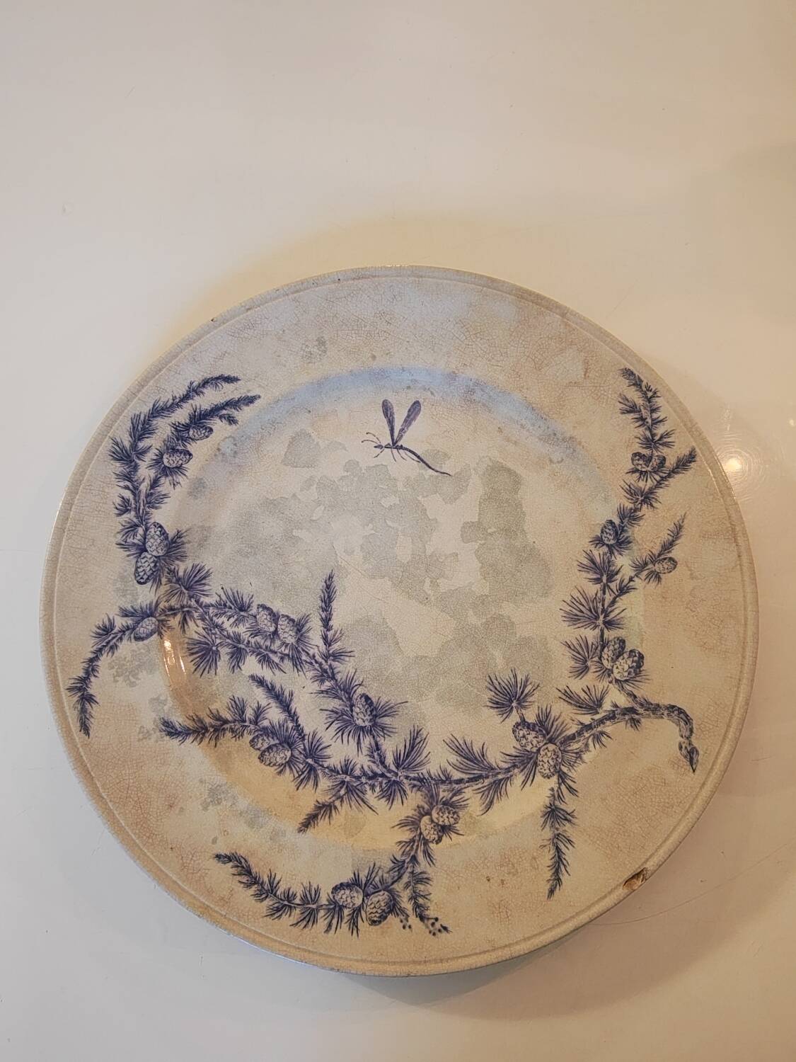 Assiette plate demi deuil