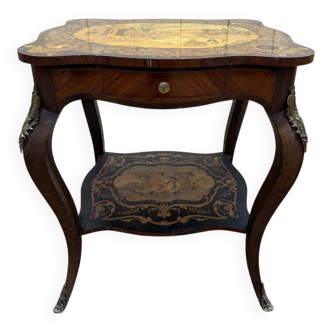 Louis XV style side table in marquetry