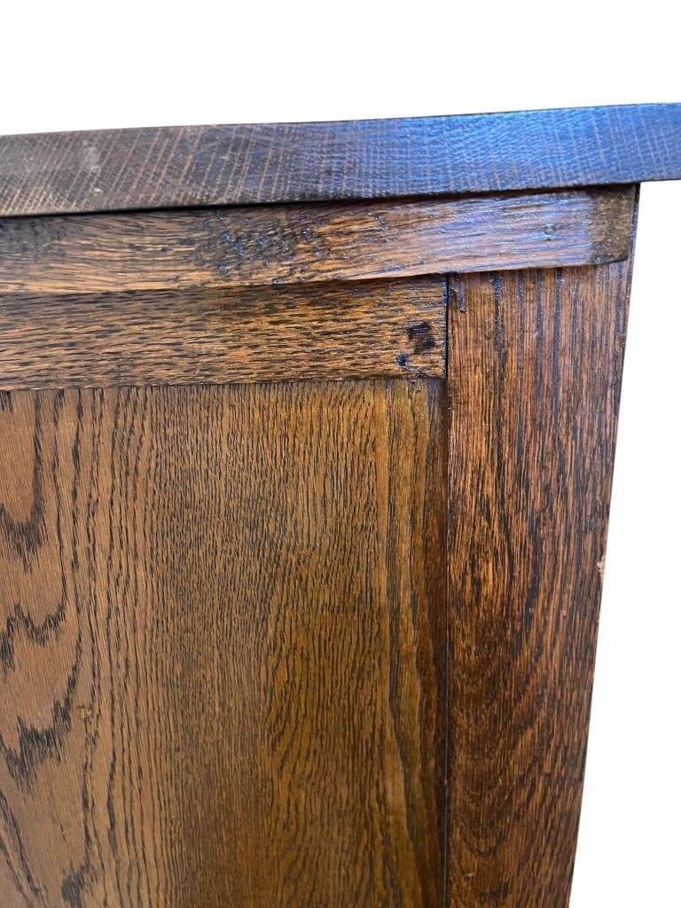 Vintage wooden filing cabinet with roller shutter