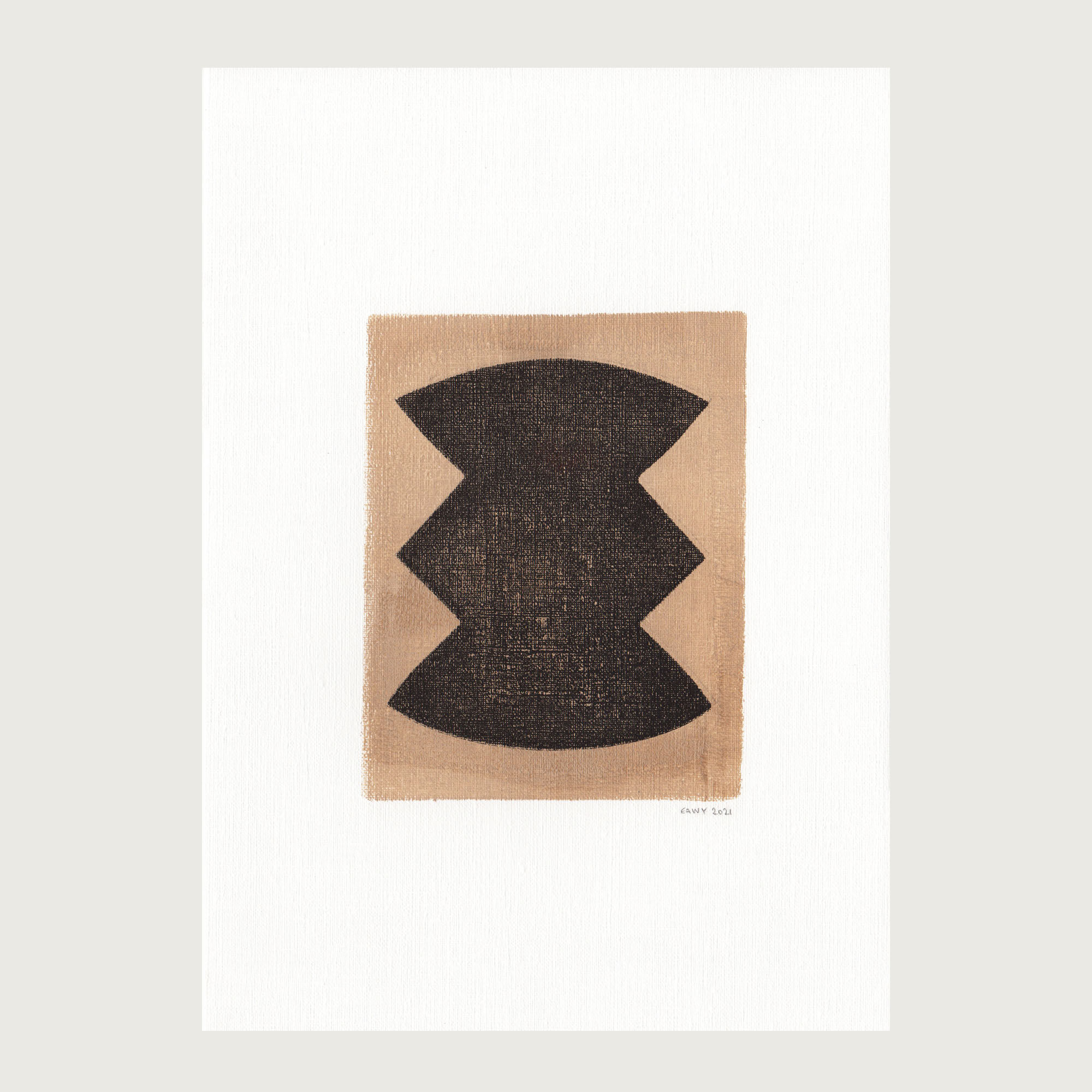 Peinture sur papier illustration M255 signée Eawy
