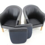 Paire de fauteuils en cuir Mogens Hansen, Danemark