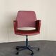 Vintage adjustable office chair – red faux leather, 1960-70s