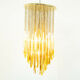 Chandelier 4 lights mazzega glass white gold 60
