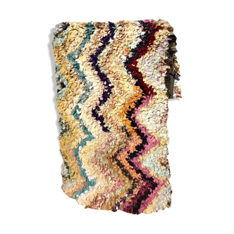 Tapis marocain boucherouite zig zag