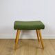 Tabouret à assise en boucle large vert-olive - pieds ronds en hêtre