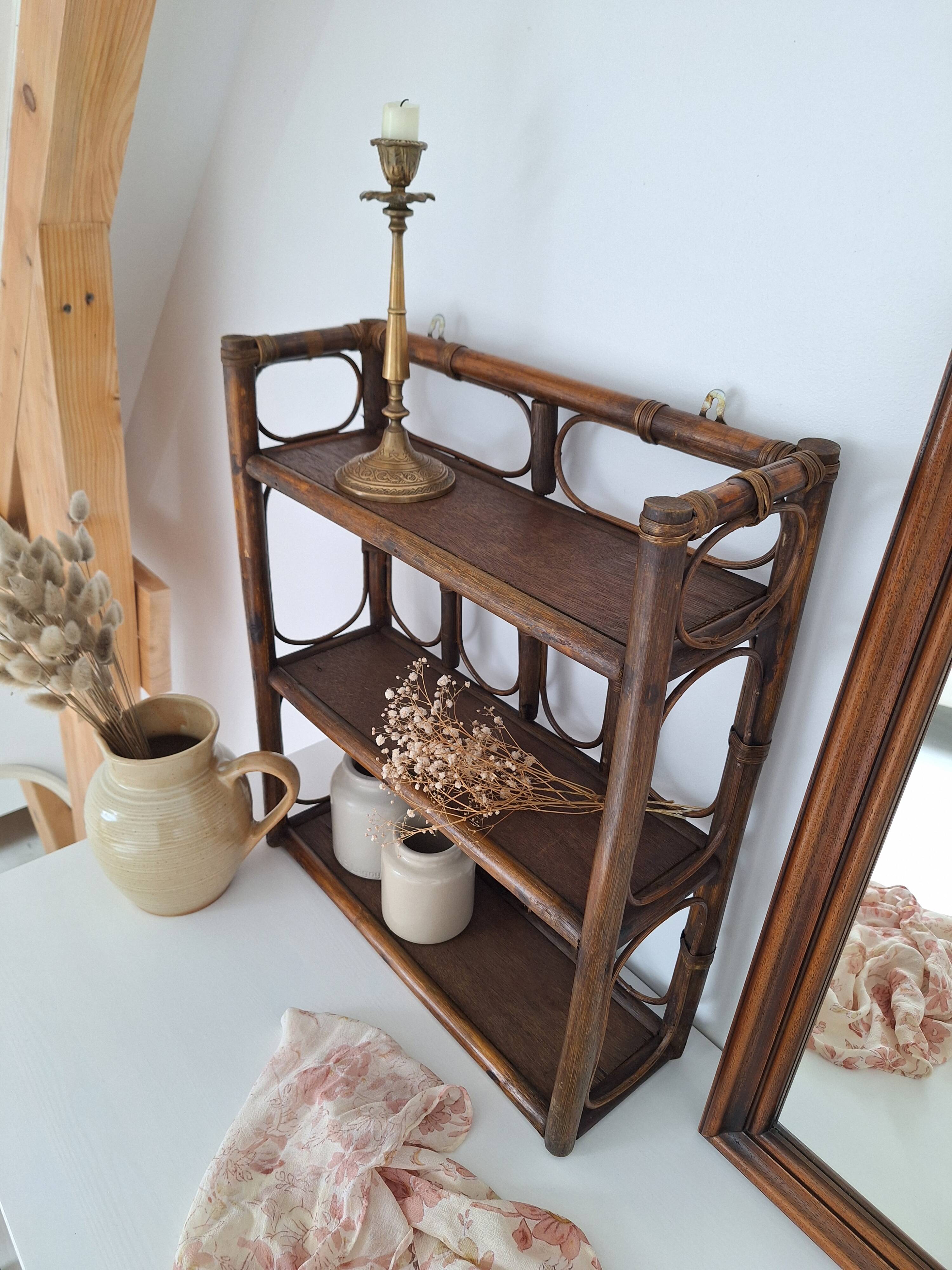 Vintage rattan shelf